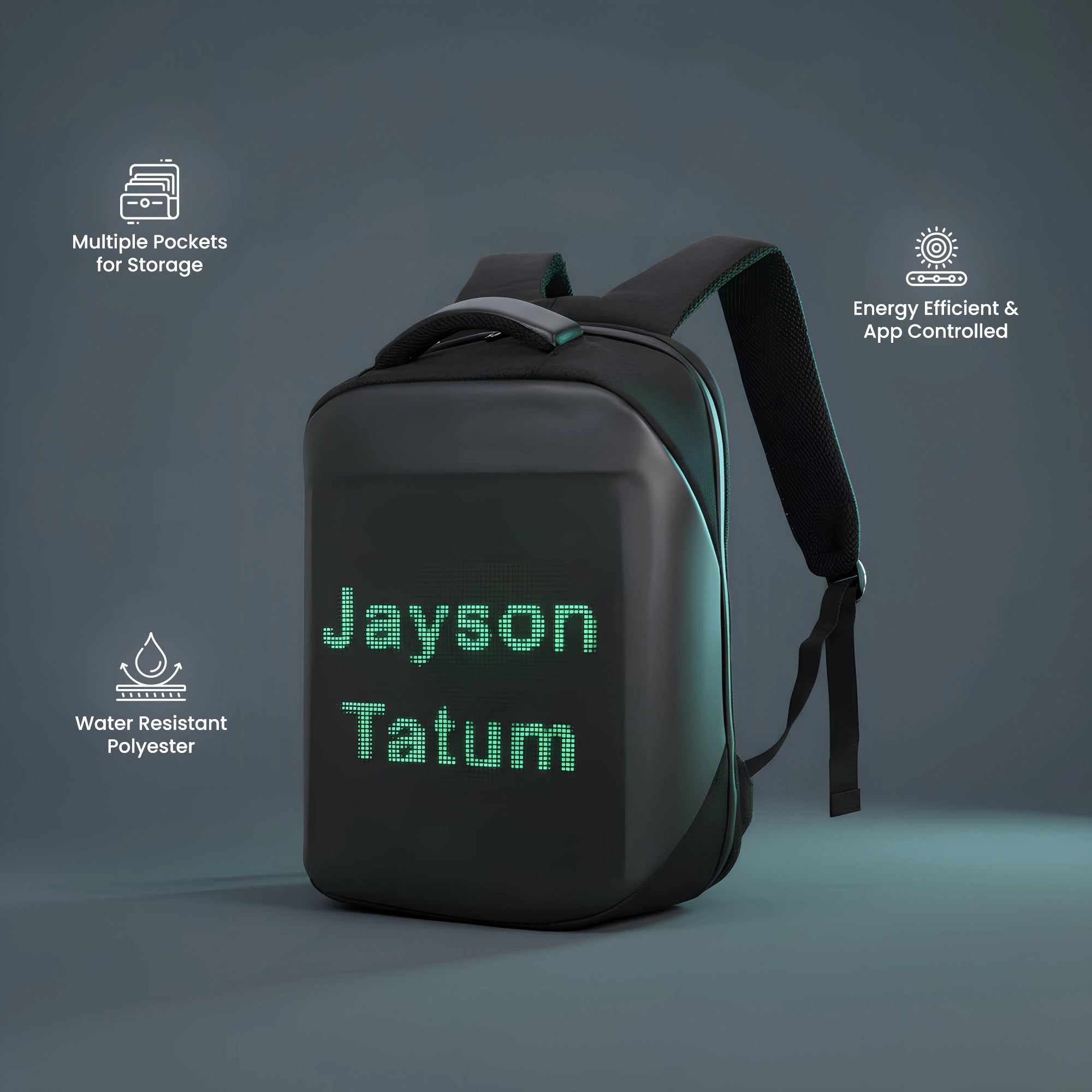 Tech LED Display Backpack Features