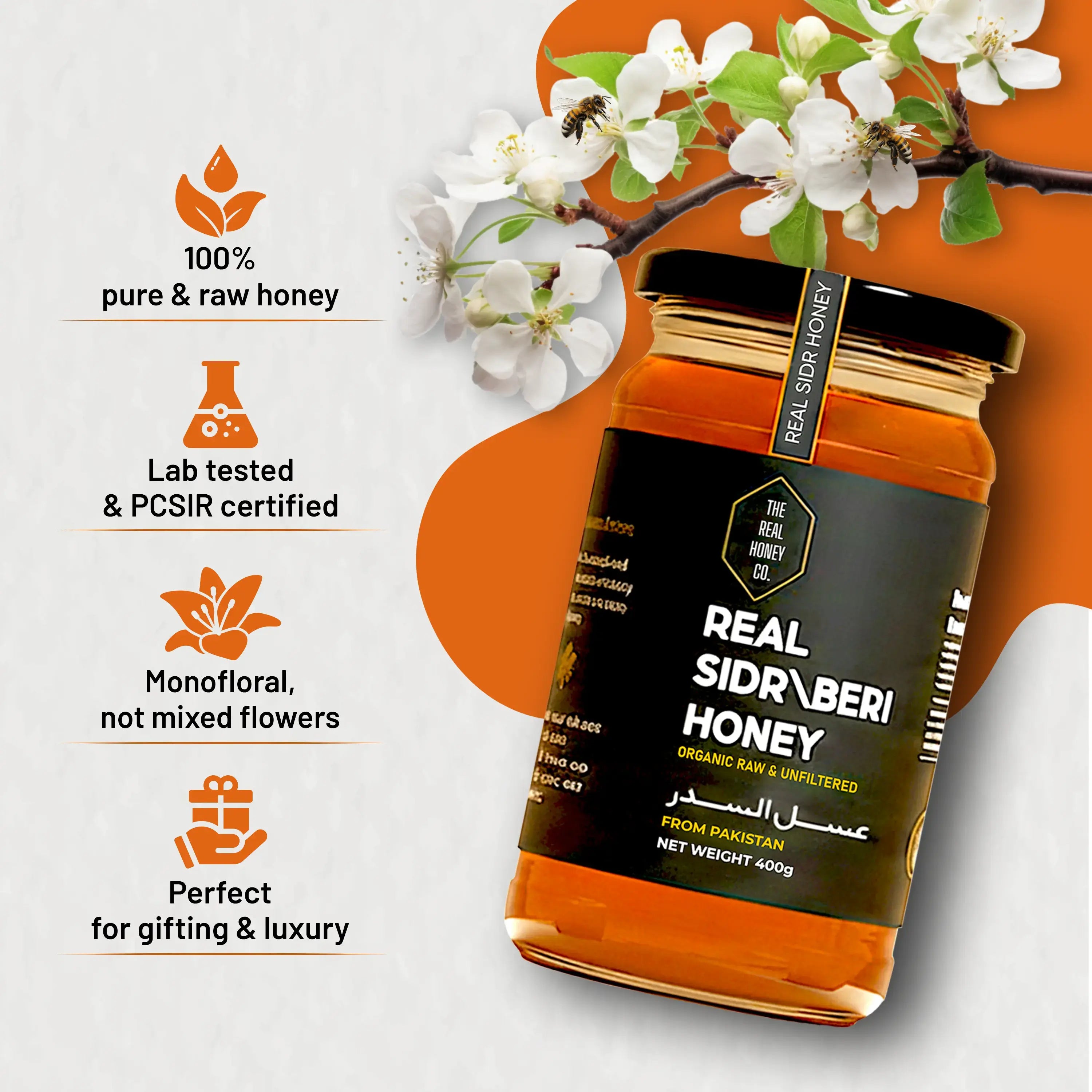 Pure Sidr (Beri) Honey - The Real Honey Co (Raw & Lab Tested)